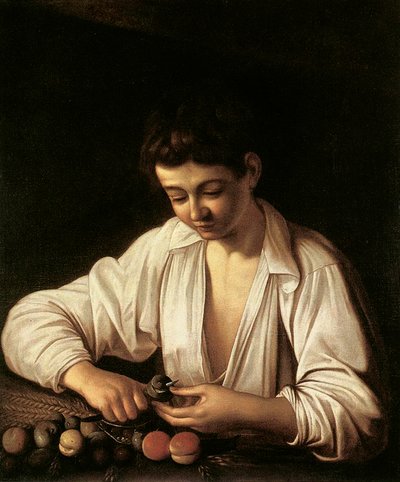 A Boy Peeling Fruit by Michelangelo Merisi Caravaggio